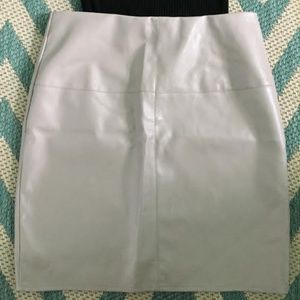 MissGuided Grey Leather Pencil Skirt